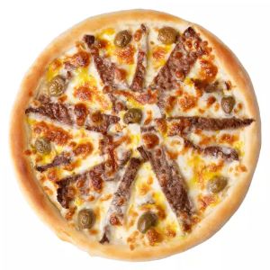 فیله گوساله مزه دار شده ، سس مارینا ، زیتون ، پنیر میکس